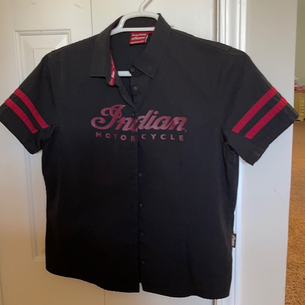 Women's Applique Shop Shirt, Black size L